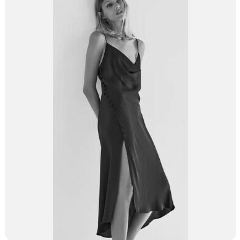 Zara midi cowl neck dress